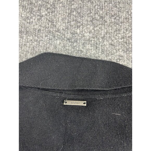 Sioni Cardigan Women's Medium Black Blazer Open Front Pockets Knit Cotton - Picture 8 of 8